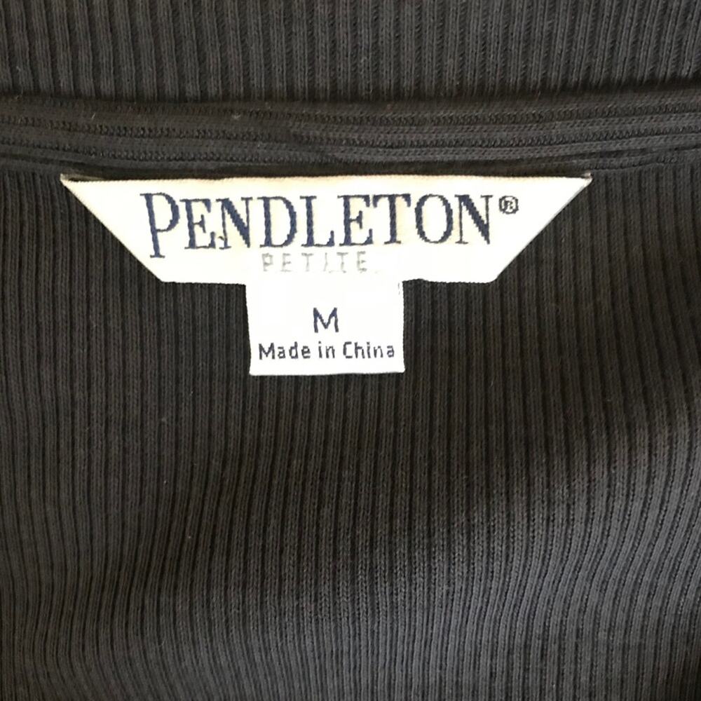 Pendleton waffle LS ruffle button down Blouse - image 3